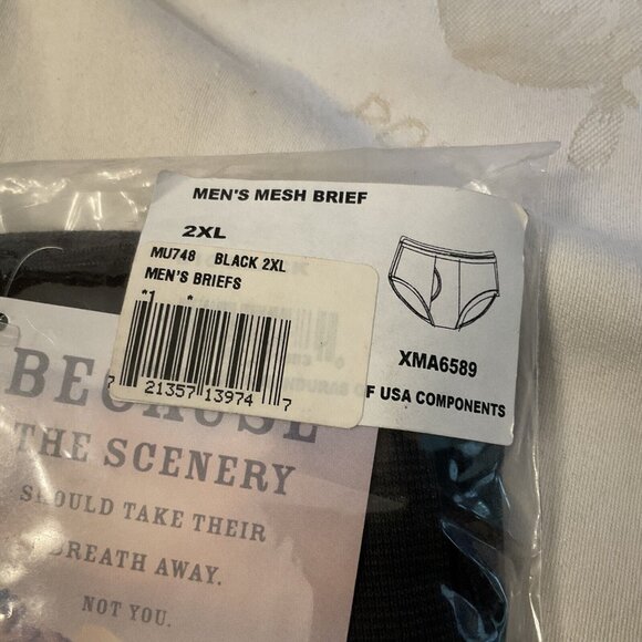 VisaEndurance Quick Dry Men’s Mesh Briefs Black Travel Underwear Moisture Wickin - Picture 2 of 5